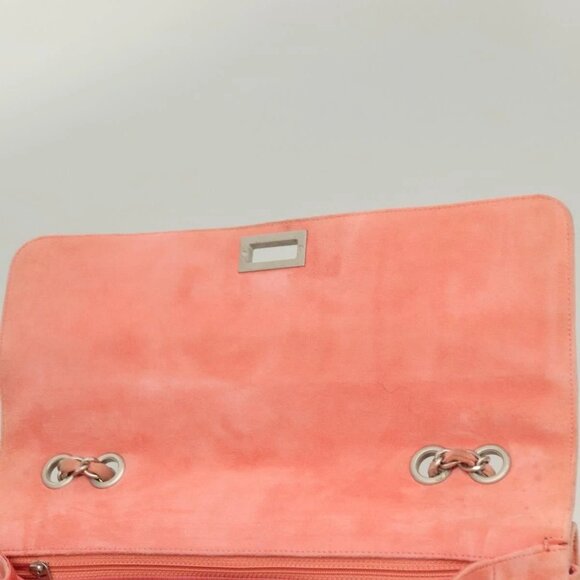 CHANEL Choco Bar Chain Shoulder Bag Suede Pink CC Auth 130967 - Picture 13 of 16
